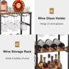 Versatile Liquor Stand, Freestanding Wine Rack, Bar Table for Whiskey, 3-Tier Bottle Display Shelf with Glass Holder and Fences for Home, Black Friday - 3 of 4