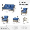 XIZZI 8 Pieces Wicker Sofa with Cushion, Swivel Rocking Chairs, High Back Rattan Chairs and Ottomans, 9 Seats Conversation Set for Backyard - 2 of 4