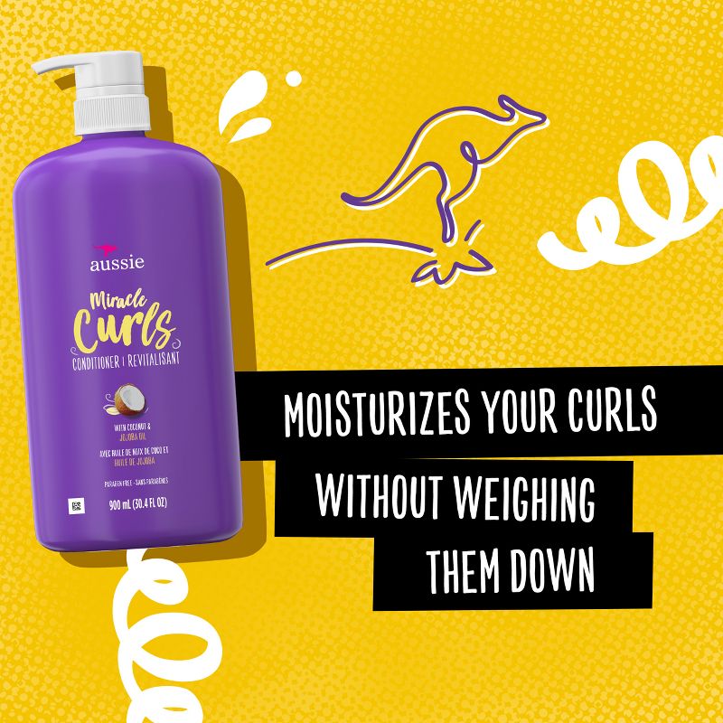 Aussie Paraben-Free Miracle Curls Conditioner with Coconut and Jojoba Oil, 4 of 14