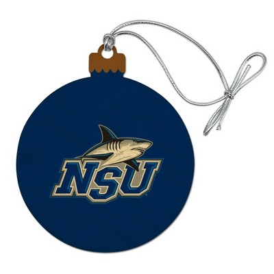 Nova Southeastern University Primary Logo Wood Christmas Tree Holiday Ornament
