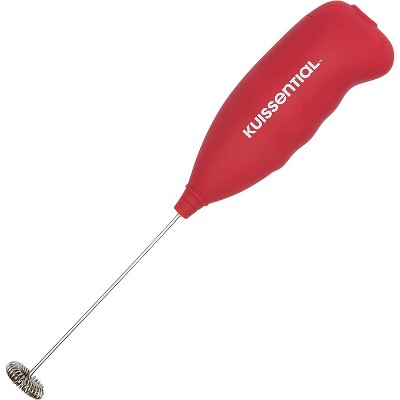 Kuissential Electric Stainless Steel Milk Frother-Slickfroth 2.0- Powerful Handheld Battery Operated Foam Maker for Cappuccino, Latte, Hot Chocolate,