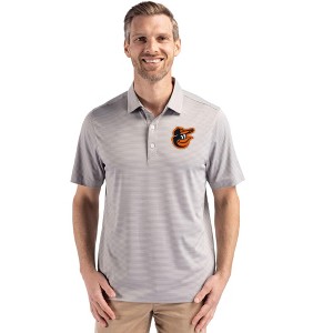 Baltimore Orioles Cutter & Buck Forge Epic Confidence Fine Line Stripe Stretch Recycled Mens Polo - 1 of 1