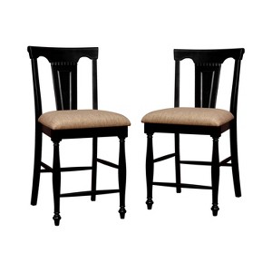 Set of 2 Martha Country Counter Height Chair Black/Cherry - Sun & Pine