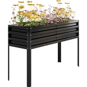 Galvanized Raised Garden Bed with Legs-50×32×17 in Metal Planter Box for Vegetables,Outdoor Raised Garden Beds Gardening,Durable Planter Raised Beds - 1 of 4