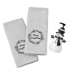 SKL Home 3pc Rustic Plaid Lotions/Merry Everything Hand Towels - 1 of 4