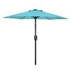 Gulches 7.5ft Patio Outdoor Table Market Yard Umbrella with Push Button Tilt/Crank, 6 Sturdy Ribs for Garden, Deck, Backyard, Pool, Turquoise - 2 of 4