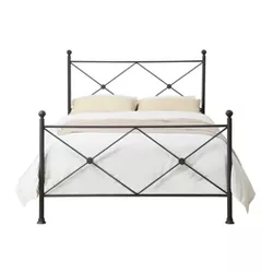 Queen Metal with X Accents Poster Bed Brown - HomeFare