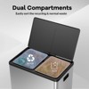 16 Gallon Kitchen Trash Can, 30L+30L Step Dual Recycling Bin with 2 Removable Barrel, Wide Step Pedal, Soft Close Lid - 4 of 4