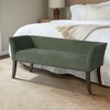 ORRD Fabric Upholstered Bench, Teal Accent Bench with Nailhead Trim for Bedroom Entryway, 400 lbs Capacity, Solid Wood Frame - 3 of 4