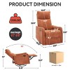 Swivel Rocker Recliner Chair with Heat and Massage, Manual Reclining Lounge Chair, Reclining Massage Armchair for Living Room - Cuddlewood - 4 of 4