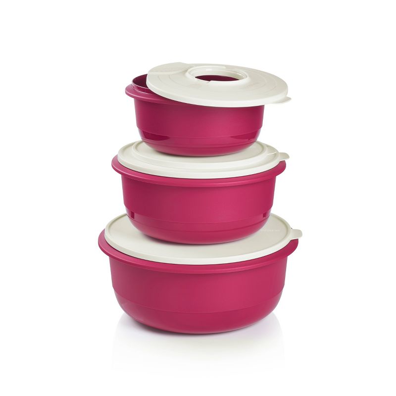 Tupperware 7pc Food Storage Ultimate Mixing Bowl Set Berry Pink, 3 of 8