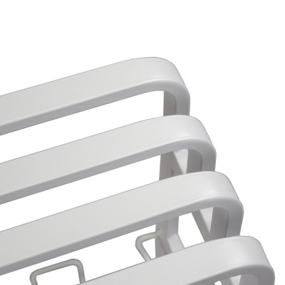 White Metal Entryway Shoe Storage Bench with Curved Wire Frame