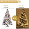 VINGLI 6ft Snow Flocked Unlit Hinged Christmas Tree, 1050 Tips, Metal Stand for Indoor Outdoor Holiday Decor - 2 of 2