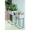 Evergreen Metallic Embossed Floral Planters, Set of 2 - 2 of 4