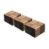 Dolonm 30-Pack Acacia Deck Tiles - 12"x12" Checker Anti-Slip, Waterproof for Poolside/Patio, DIY in 30 Mins - 3 of 4