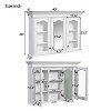 NicBex Wall Mounted Bathroom Storage Cabinet,Medicine Cabinet with Mirror and  Shelves for Bathroom,White - 3 of 4