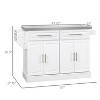 LunaLulinlk Rolling Kitchen Island with Storage, 2 Drawers, Spice, Knife and Towel Rack and Cabinets, White - 3 of 4