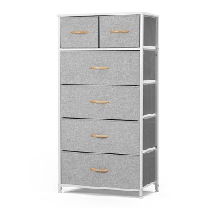 Pellebant 6-drawer Chest Vertical Dresser Storage Tower for Bedroom Steel Frame Wood Top - 1 of 4