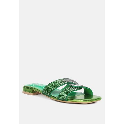 rum cake cross strap rhinestone Womens sandals