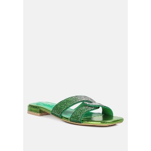 rum cake cross strap rhinestone Womens sandals - 1 of 4