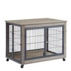 YOOCOZZ Furniture Style Dog Crate, Side Table on Wheels with Double Doors and Lift Top, 25.19''L x 38.58''W x 27.2''H-Gray - 2 of 4