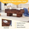 43.3" Modern Rectangular Coffee Table,Sturdy Wood Grain Marble Texture MDF Large Center Table for Living Room or Apartment-Baofuwish - 3 of 4
