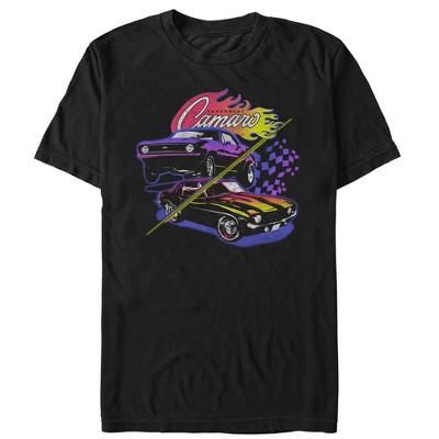 Men's General Motors Purple And Black Hotrod Camaros T-shirt : Target