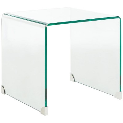 Clear Tempered Glass Minimalist Rectangular Accent Table