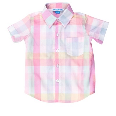 RuffleButts Boys Short Sleeve Button Down Shirt