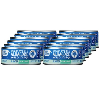 Sea Tales Seafood With A Story Solid White Wild Albacore Tuna in Water No Salt Added - Case of 12/5 oz