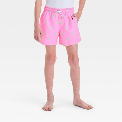 Boys' Tree Printed Swim Shorts - Cat & Jack™ Pink M