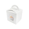 O'Creme White Cupcake Gift Box with Window, 4" x 4" x 4" - Pack of 25 - 3 of 3