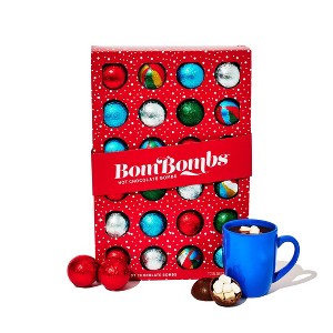 Bombombs, Hot Chocolate Bomb Gift Set, 5 Flavors in Colorful Wrappers; Fudge Brownie, Caramel Candy, S'Mores, Cookies & Cream, & Peppermint, Set of 24 - 1 of 4