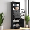 Tall Storage Cabinet with 3 Drawers, Adjustable Shelf & Door, Freestanding Organizer for Bathroom or Office - 3 of 4