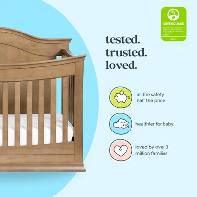 Hazelnut Solid Pine Wood 4-in-1 Convertible Crib