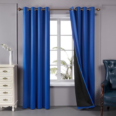 Deconovo 100 Percent Blackout Double Layers Lined Curtain (2 Panel)