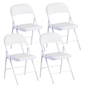 SKONYON 4 Pack Folding Chairs Portable Vinyl Padded Folding Chair with Durable Steel Frame - 1 of 4