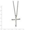 Black Bow Jewelry Stainless Steel Cubic Zirconia Cross Pendant Necklace - 22 Inch - 2 of 4