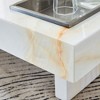 CAVINAS Coffee Tables for Living Room Modern Square Faux Marble Material Coffee Table with Metal Storage Organizer for Dining Room - 4 of 4