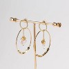 Hollywood Sensation Pearl Double Hoop Earrings 2.25 Inches Gold - 3 of 4