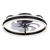 Airsurfer 20" Enclosed LED Ceiling Fan with Light and Remote, Color-Changing, Flush Mount, Matte Black with Bluish-Gray 7 Blades - 2 of 4