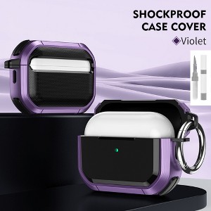HTUTWOO Case for Airpods Pro/Pro 2, Full Body Hard Shockproof Protective Cover with Keychain and Cleaning Kit - 1 of 4