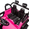 TopComfy Baby Walkers Two Seater Kids Ride On Truck Car Large Seat Four Wheel Two Independent Seat Belts for Kids, Pink, 43.7"*26.77"*14.17" - 4 of 4