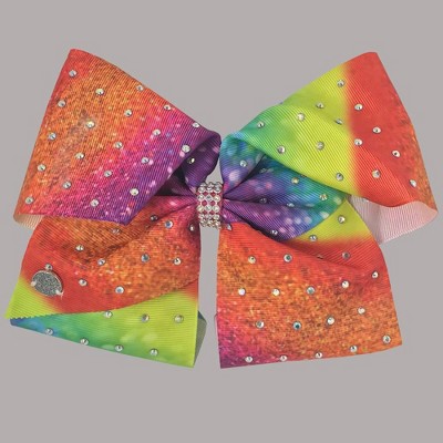  Girls' JoJo Siwa Rainbow & Rhinestones Printed Bow - Brown 