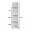 VECELO 4-Tier Corner Shelf Stand, Small Storage Organizer for Narrow Space, Toilet Paper Stand for Bathroom, White - 3 of 4