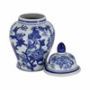 Sagebrook Home 10" Temple Jar - White and Blue Chinoiserie Design - Contemporary Glam Ceramic Temple Jar For Indoor - 4 of 4