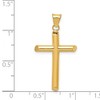 Black Bow Jewelry 14k Yellow Gold Beveled Edge Hollow Tube Cross Pendant - 4 of 4