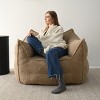 Clearance Sale-Huge Discount! Bouclé Bean Bag Chair, Cozy Lounge Chair for Adults, Upholstered Accent Seating for Living Room & Bedroom-The Pop Home - 2 of 4