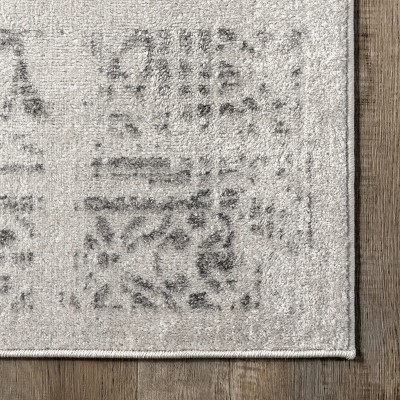 Elegant Gray 3' x 5' Synthetic Vintage Traditional Area Rug