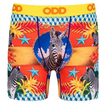Odd Sox Men's Novelty Underwear Boxer Briefs, Zebras High Fashion